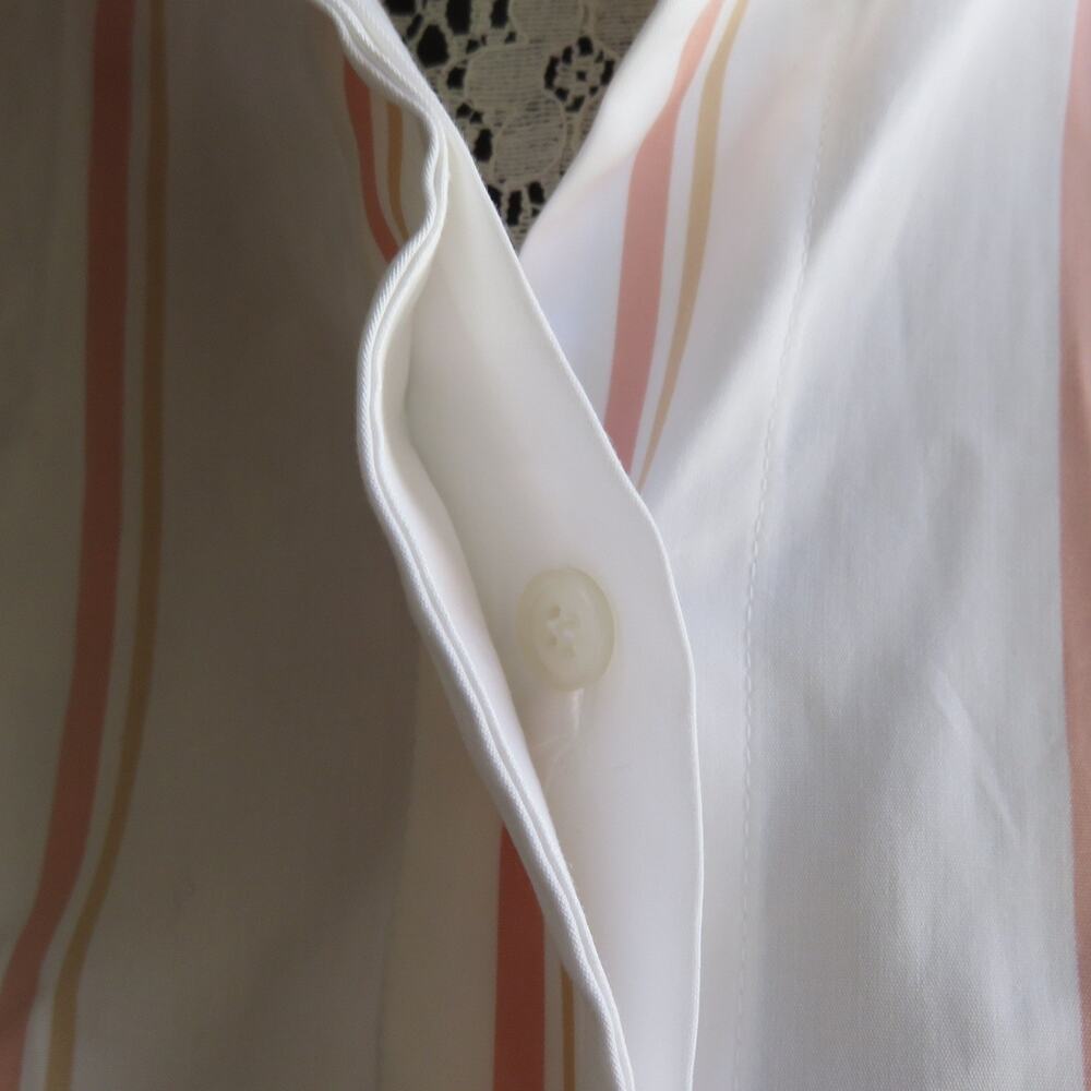 NWT Lafayette 148 New York White Pink Stripe Blouse S Women's - Picture 6 of 11